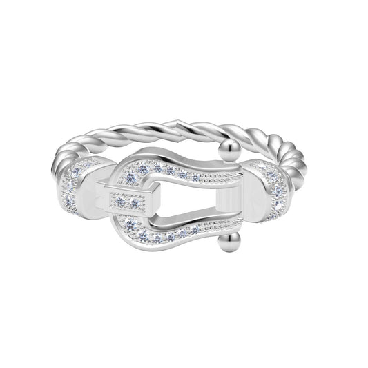 FLD-242454 twisted rope horseshoe ring
