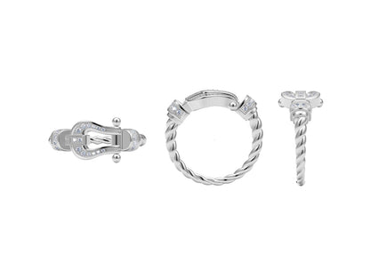 FLD-242454 twisted rope horseshoe ring