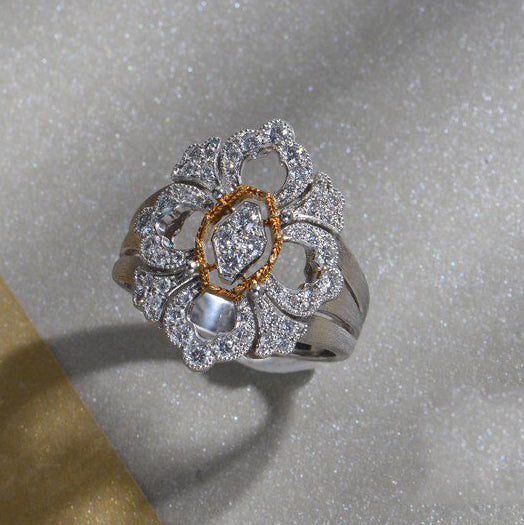 BQLT-JAURIN013198 European style four-leaf clover medium size ring 15#