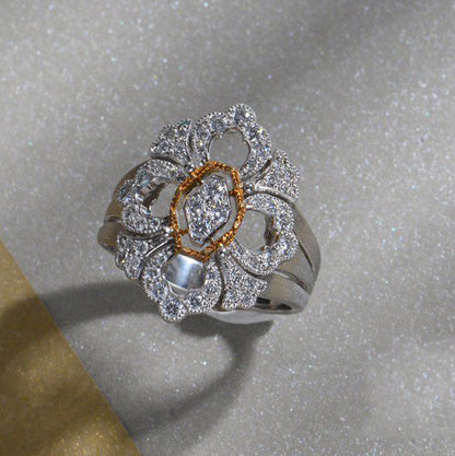 BQLT-JAURIN013198 European style four-leaf clover medium size ring 15#