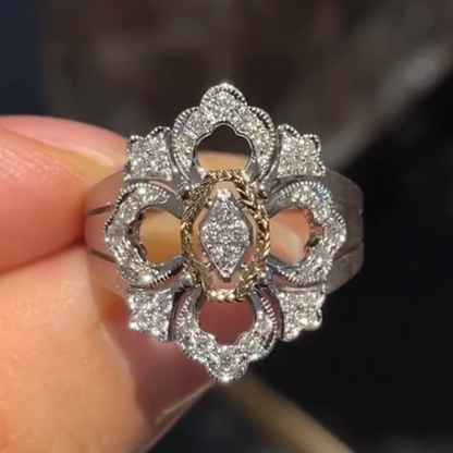 BQLT-JAURIN013198 European style four-leaf clover medium size ring 15#