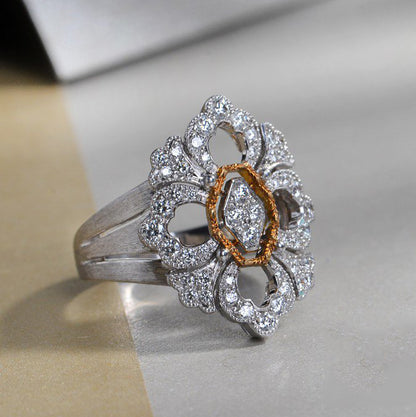 BQLT-JAURIN013198 European style four-leaf clover medium size ring 15#