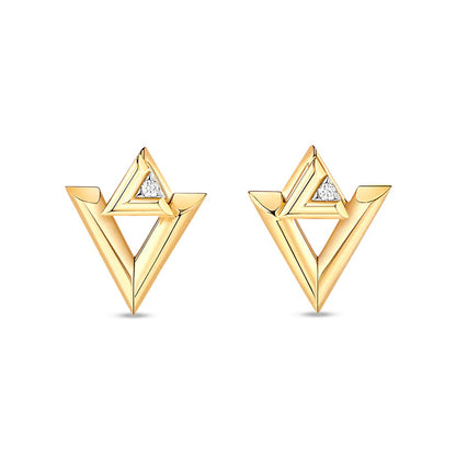 LV-Q06088三角形L+V组合分色耳钉客版