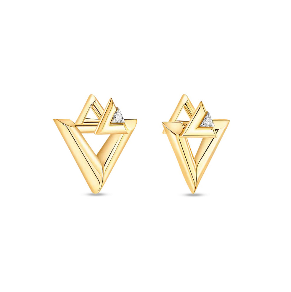 LV-Q06088三角形L+V组合分色耳钉客版