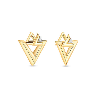 LV-Q06088三角形L+V组合分色耳钉客版
