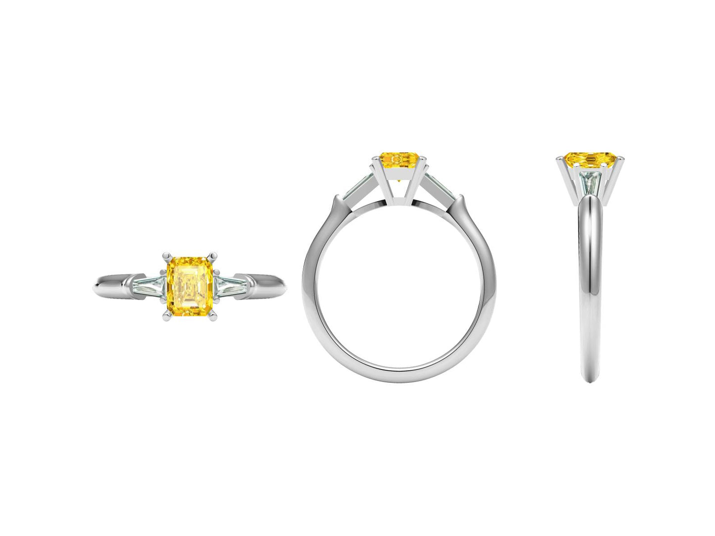 HW-PEC91224 octagonal square diamond ring 6.4X4.96X3.42 17#