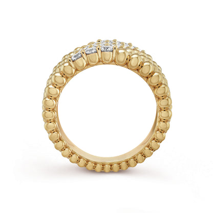 VCARP7UT00 beaded 5-row diamond design ring