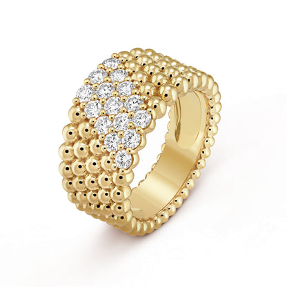 VCARP7UT00 beaded 5-row diamond design ring