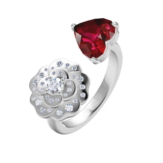 XNE-J85112 Open Camellia Ring 15#