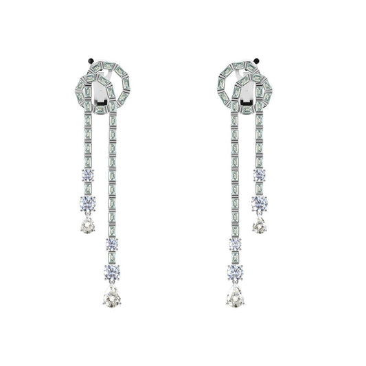 GLF-GE96953 trapezoidal pear-shaped main stone 6.5x4MM long earrings