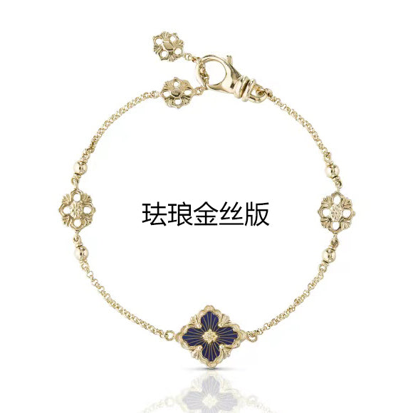 BQLT-JAUBRA018237 Enamel gold wire European style four-leaf clover bracelet