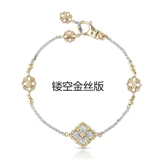 BQLT-JAUBRA018236 hollow gold wire European style four-leaf clover bracelet