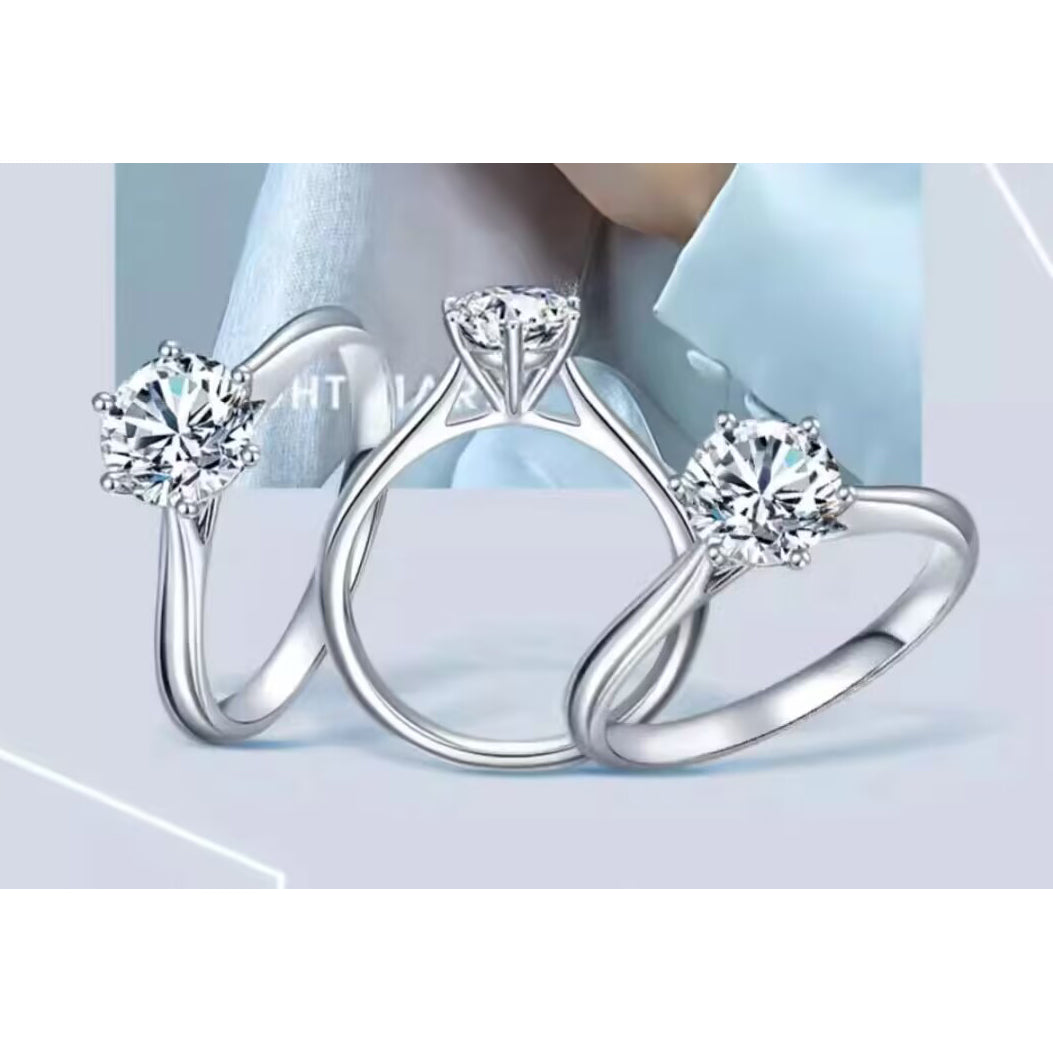 TSQ-F41633 six-claw light gold pointed straight arm ring