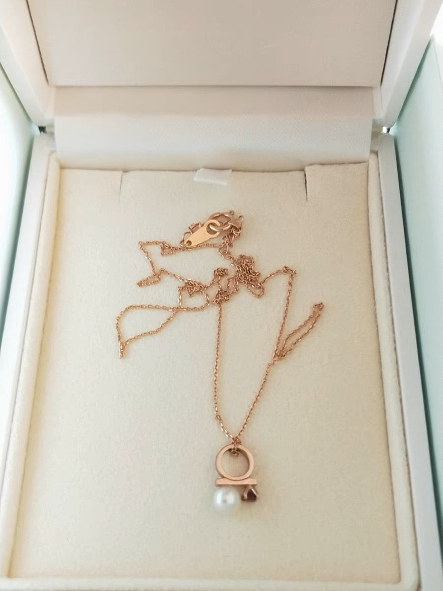 TSQ-P-16967钻珠混串珍珠吊坠4.0mm主石0.06ct