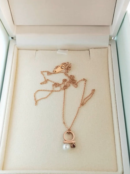 TSQ-P-16967钻珠混串珍珠吊坠4.0mm主石0.06ct