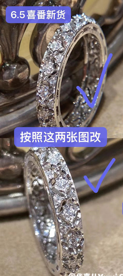 BQLT-RIN754111 narrow diamond-shaped hollow strip ring