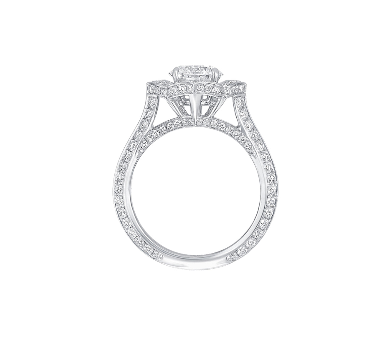 GLF-RGR377 四爪梅花围石女戒主石1.5ct10#