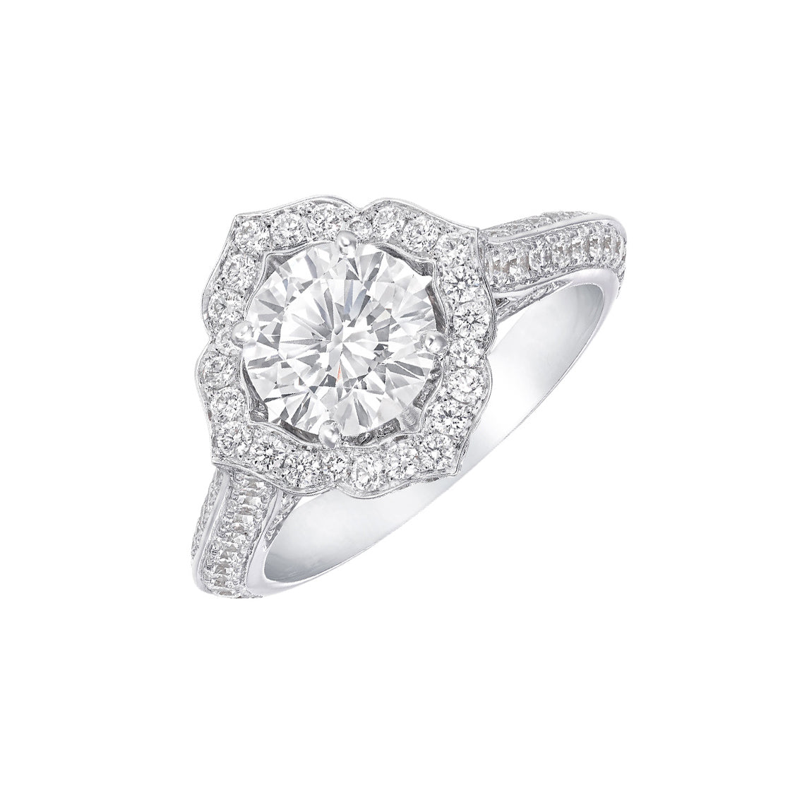 GLF-RGR377 四爪梅花围石女戒主石1.5ct10#