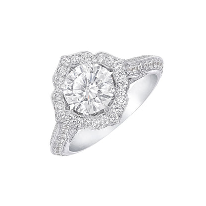 GLF-RGR377 四爪梅花围石女戒主石1.5ct10#