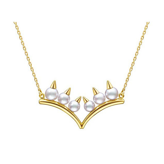 TSQ-P-16939 Pearl Dogtooth Chain Pendant