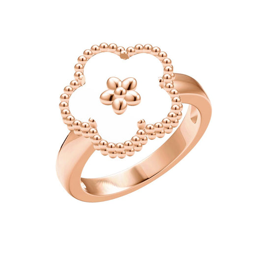 VCA2518418 15mm five-leaf clover bead edge flower ring