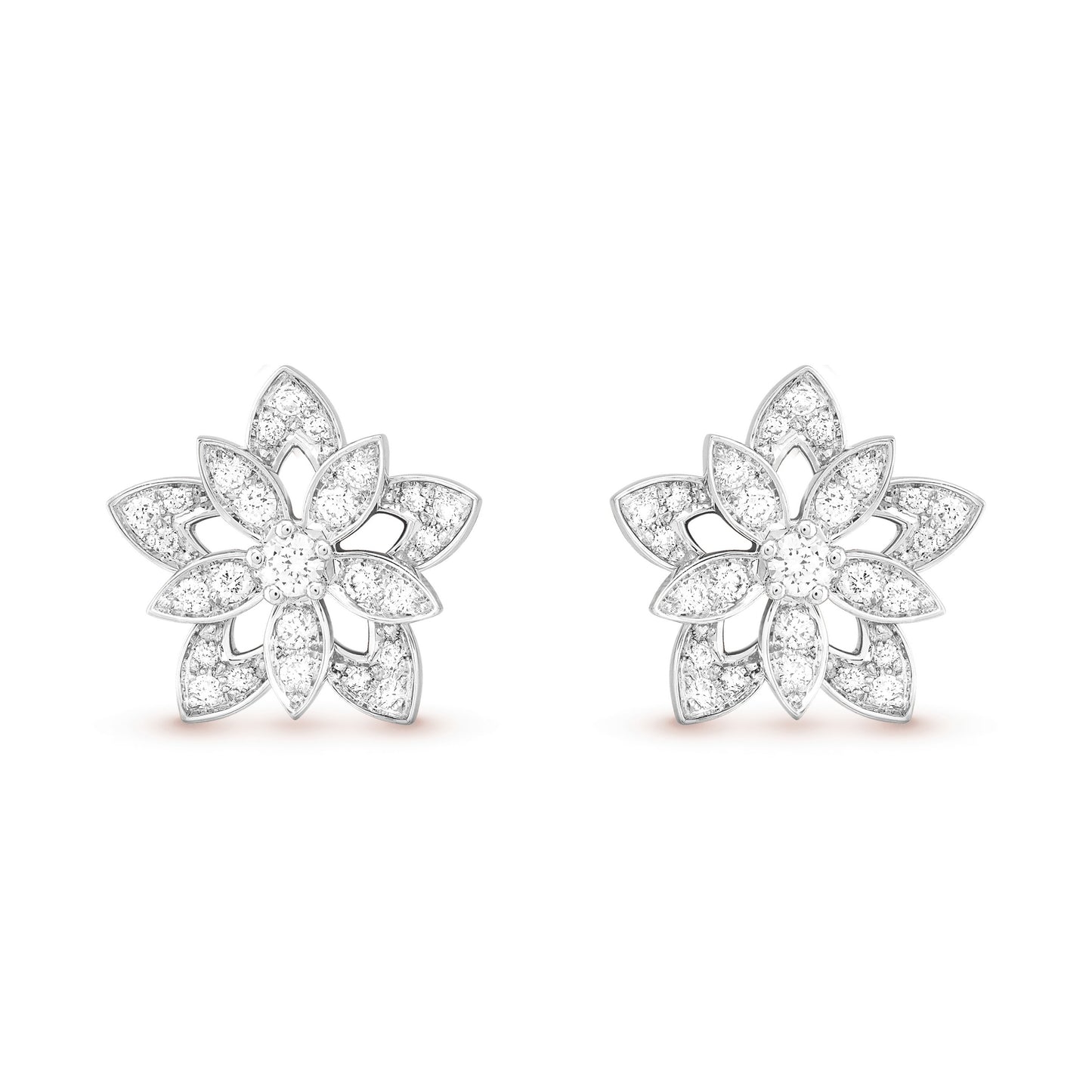 VCARP0ZV00 12mm five-leaf marquise earrings