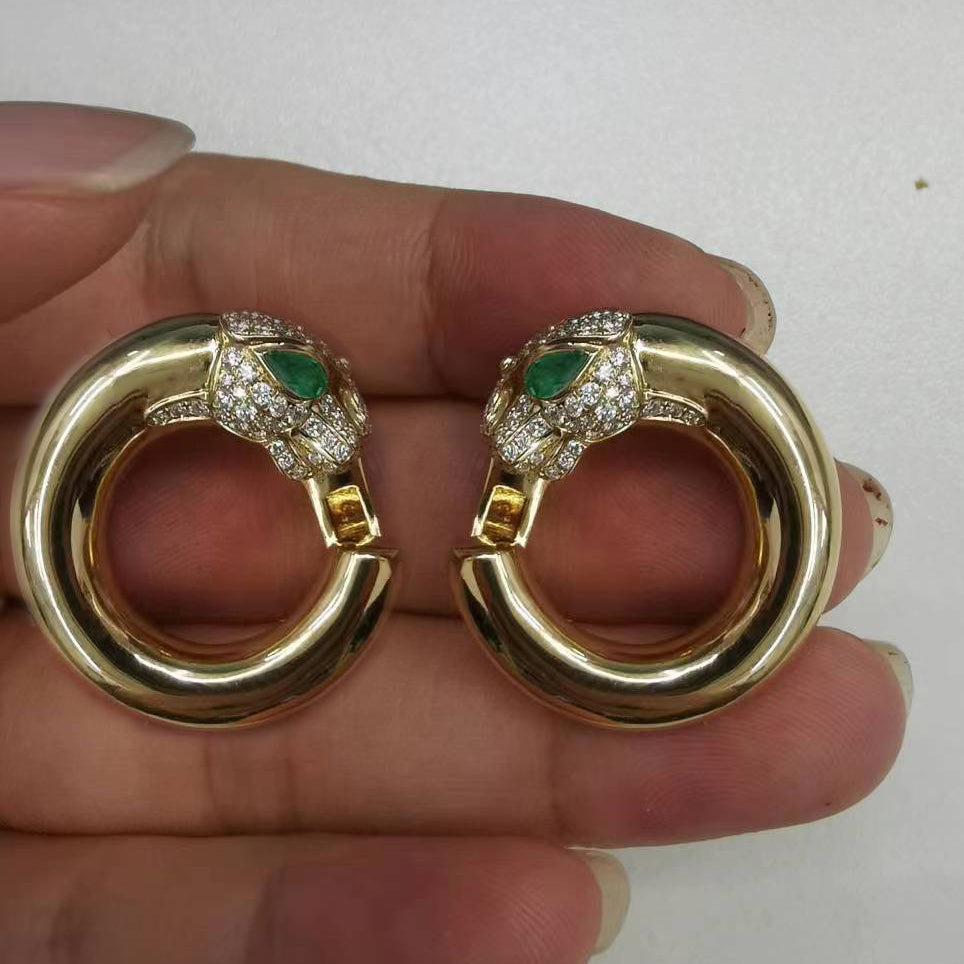 KDY-B842111 Leopard hoop earrings clip earrings guest version