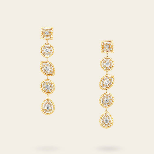 ML-ROCK-E4 stone bead long stone earrings