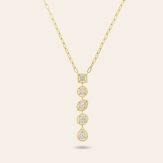 ML-ROCK-N4 stone bead chain pendant necklace