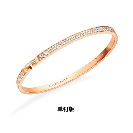 SM-083555 single nail version slash bracelet half full of diamonds