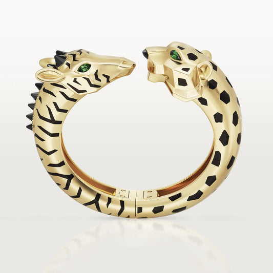 KDY-H6038815 Leopard Giraffe Double Headed Open Bracelet 17#