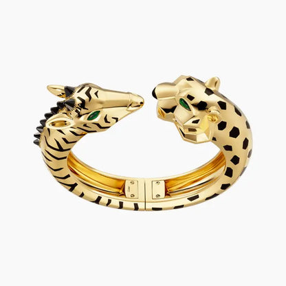 KDY-H6038815 Leopard Giraffe Double Headed Open Bracelet 17#