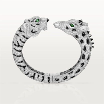 KDY-H6038216 Tiger Giraffe Double Headed Bracelet Full of Diamonds 17#