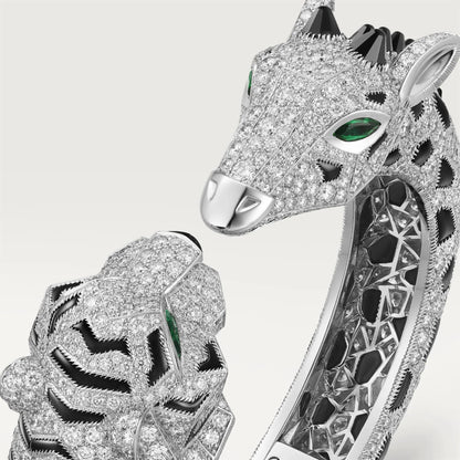 KDY-H6038216 Tiger Giraffe Double Headed Bracelet Full of Diamonds 17#