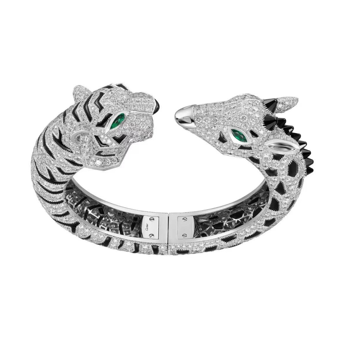 KDY-H6038216 Tiger Giraffe Double Headed Bracelet Full of Diamonds 17#