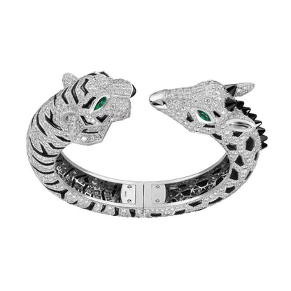 KDY-H6038216 Tiger Giraffe Double Headed Bracelet Full of Diamonds 17#