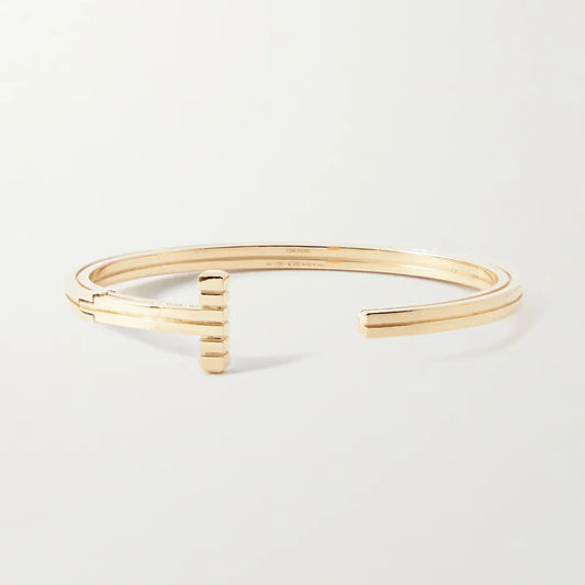 TIF-1216943 light gold open single-sided T head concave line bracelet 17#