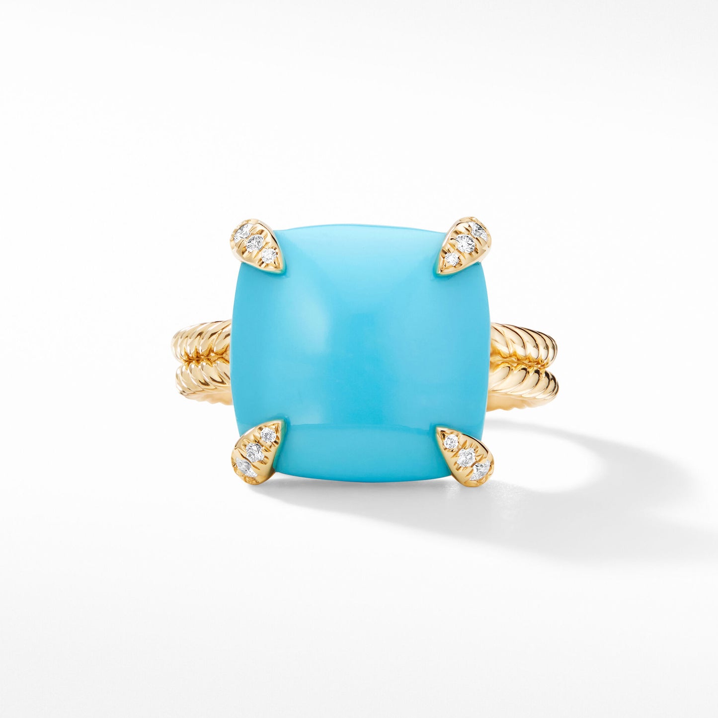 DWYM-R12742D88 Turquoise Four Claw Twist Rope Ring 14#