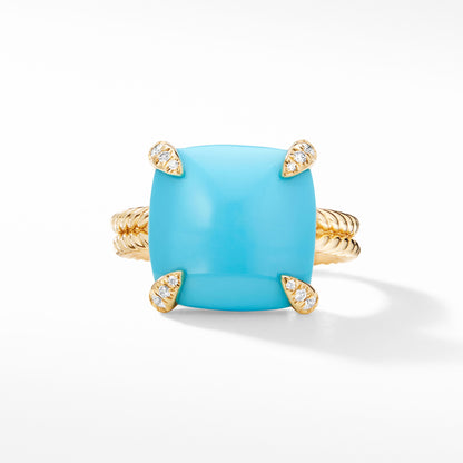 DWYM-R12742D88 Turquoise Four Claw Twist Rope Ring 14#