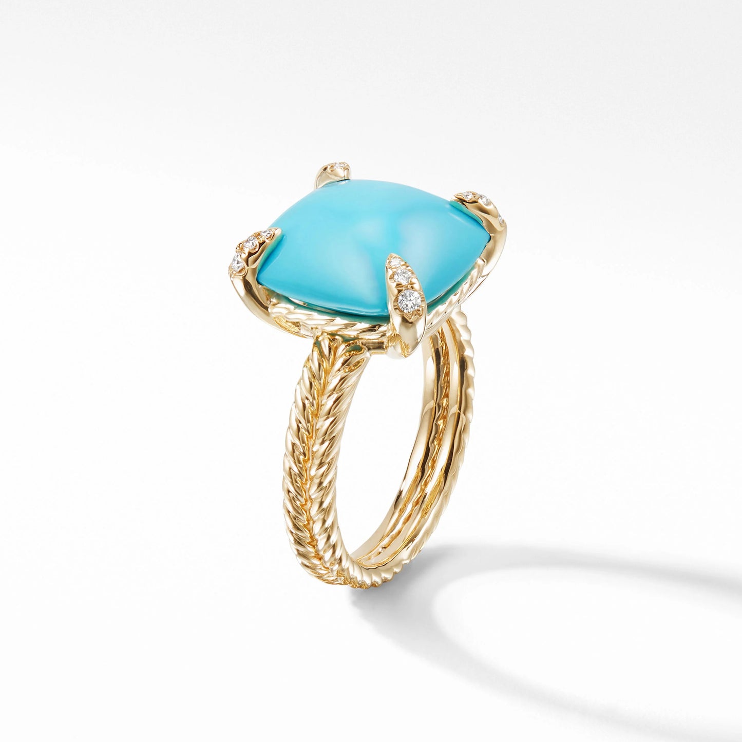 DWYM-R12742D88 Turquoise Four Claw Twist Rope Ring 14#