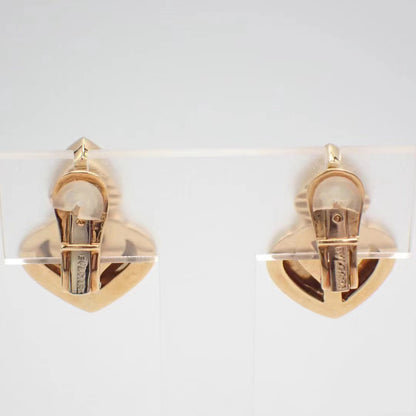 KDY-16712 full diamond double heart earrings ear clap