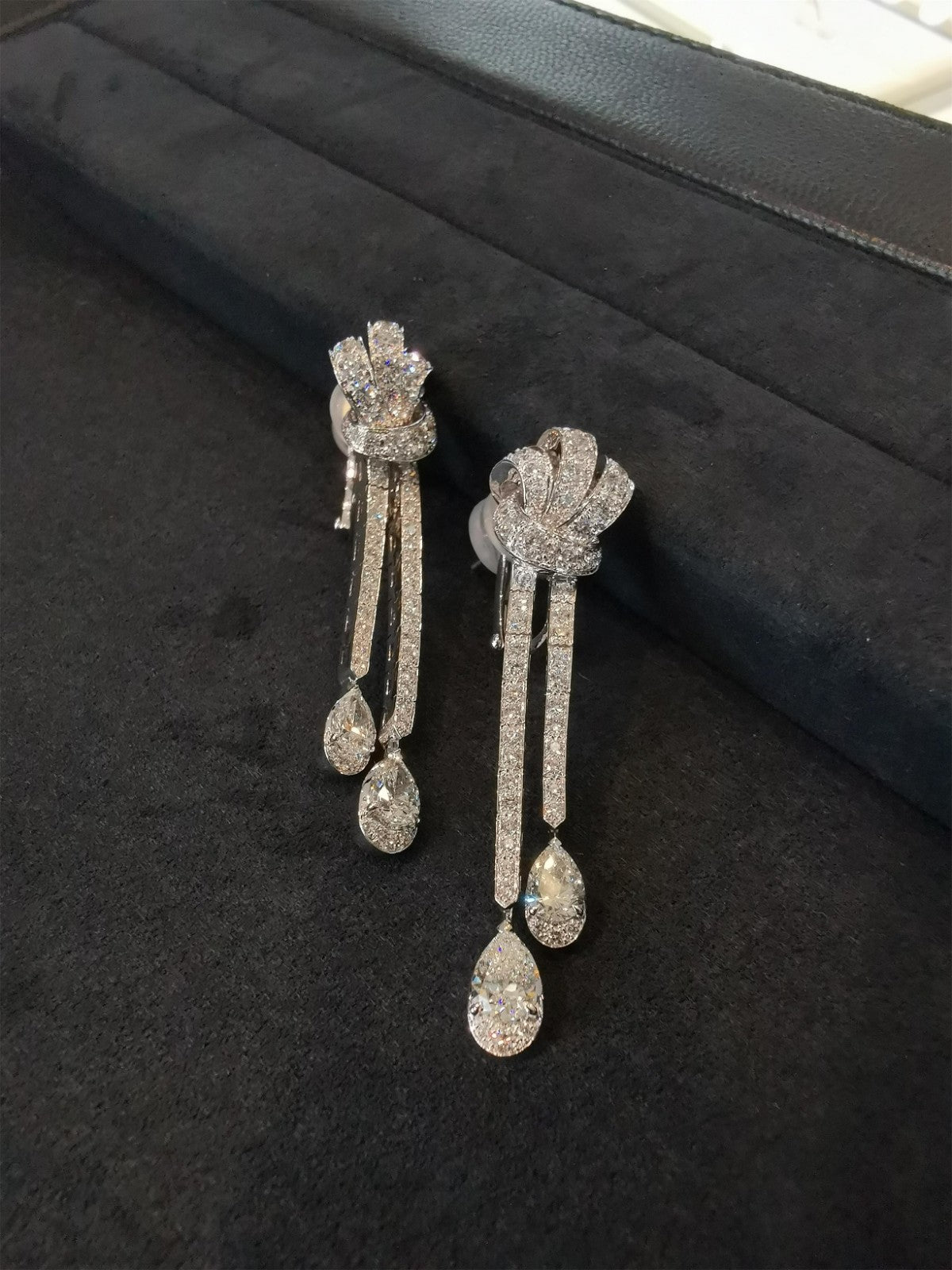 GLF-RGE1400 bow knot stone earrings