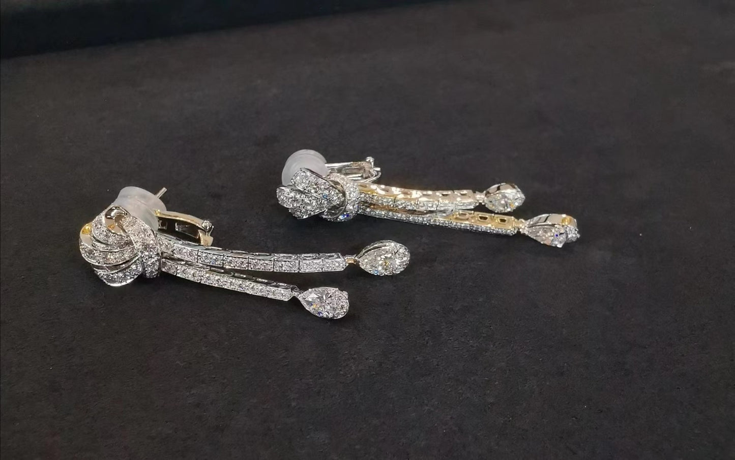 GLF-RGE1400 bow knot stone earrings