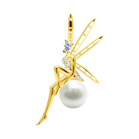 VCA74969101 Pearl (15mm) Bee Girl Brooch