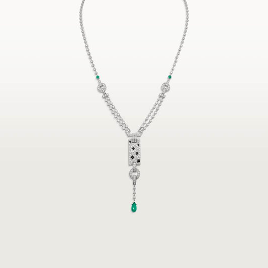KDY-H7000741 activity full diamond leopard print agate necklace