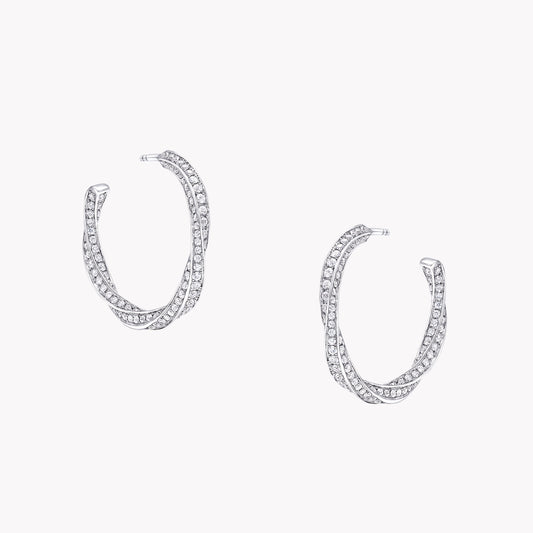 GLF-RGE1497 spiral diamond hoop earrings