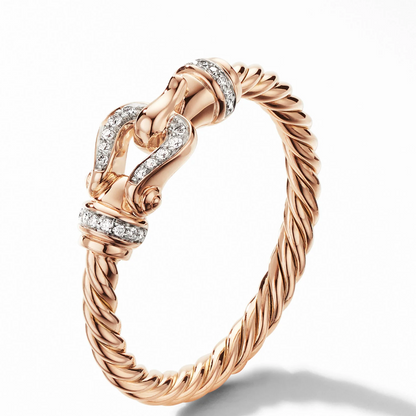 DWYM-185114 Horseshoe diamond twist ring