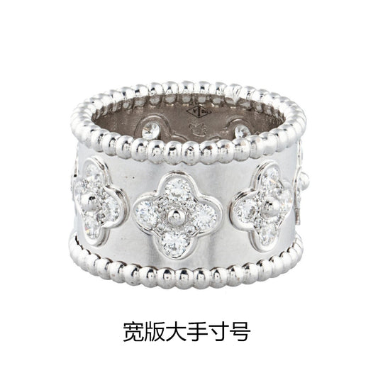VCARN5BT00 14mm large beaded plum blossom ring 13.5#