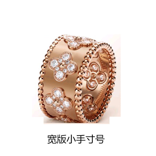 VCARN5BU00 13.1MM wide version small hand plum blossom bead ring