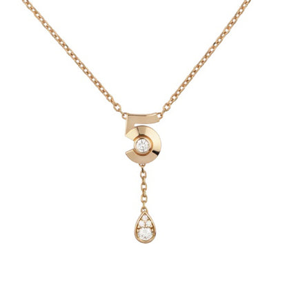 XNE-J12429 Number 5 tether pendant necklace